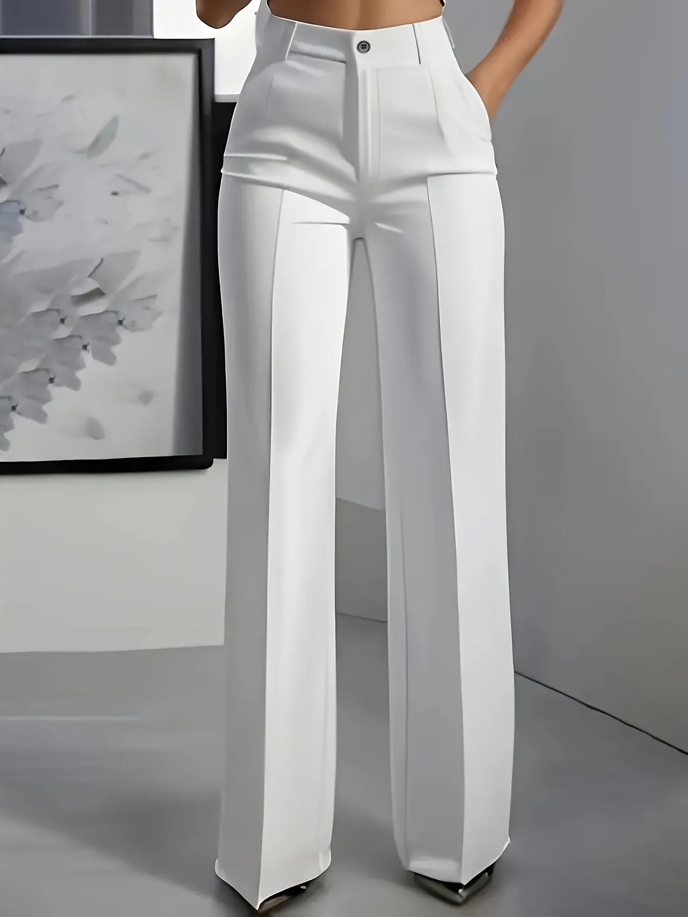Women's Tailored Wide Leg Dress Pants with High Waist, Premium Fabric