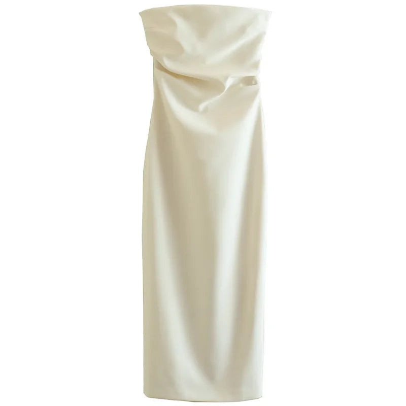 Elegant Minimalist Strapless Long Dress