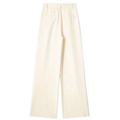 Women's Straight Leg Tailored Trousers, Elegant, Comfortable, Neutral Colors