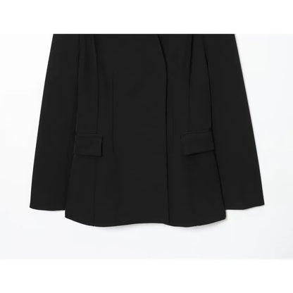 Black Tailored Blazer Dress for Women Elegant Minimalist