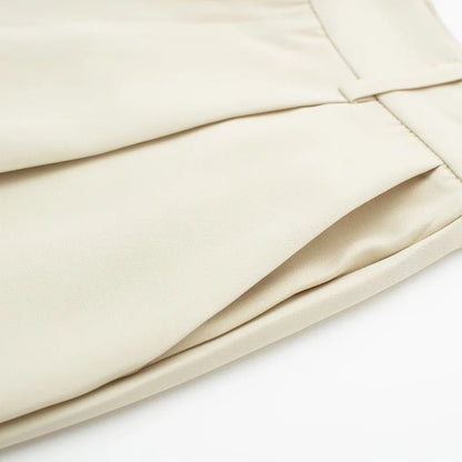 Women's Straight Leg Tailored Trousers, Elegant, Comfortable, Neutral Colors