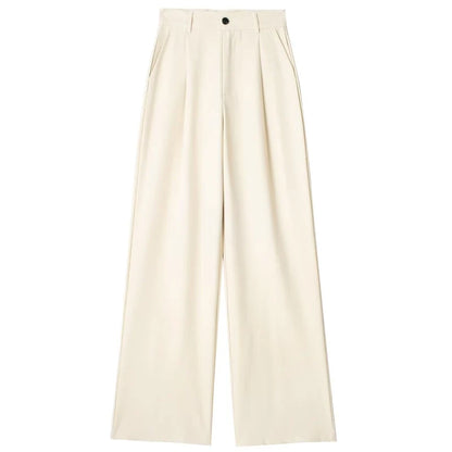 Women's Straight Leg Tailored Trousers, Elegant, Comfortable, Neutral Colors