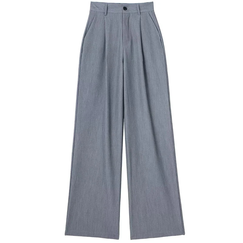 Women's Straight Leg Tailored Trousers, Elegant, Comfortable, Neutral Colors