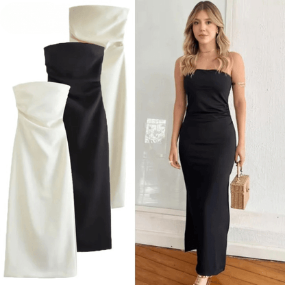 Elegant Minimalist Strapless Long Dress