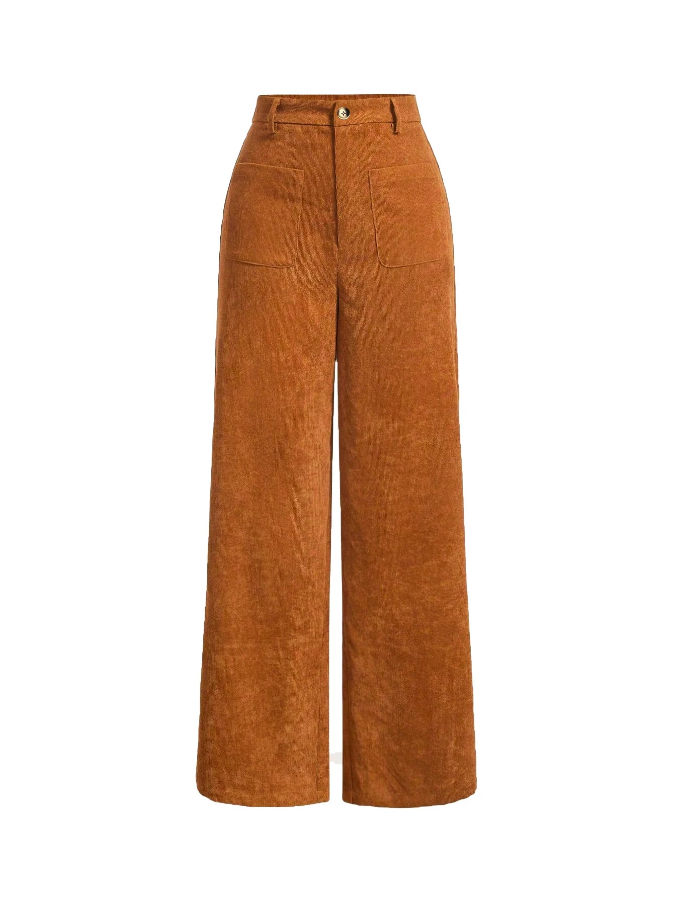 Women's Wide-Leg Corduroy Trousers with a High Waist, Elegant and Comfortable