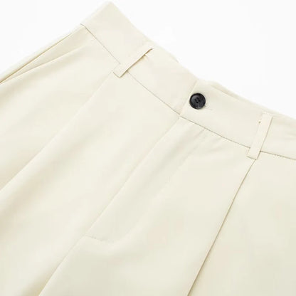 Women's Straight Leg Tailored Trousers, Elegant, Comfortable, Neutral Colors