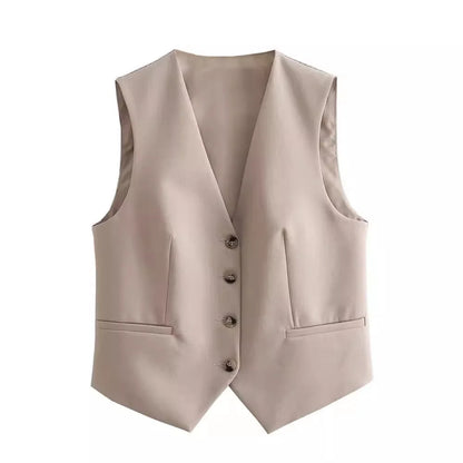 Women's Elegant Tailored Vest and Pants Set