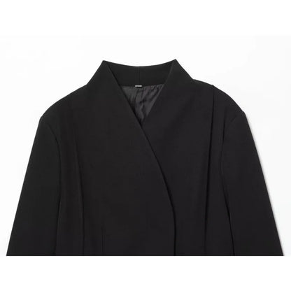 Black Tailored Blazer Dress for Women Elegant Minimalist