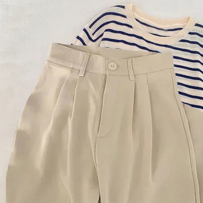 Women's Straight Leg Tailored Trousers, Comfortable, High Waist, and Premium Fabric