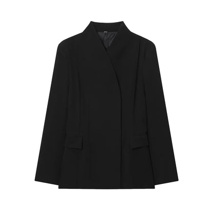 Black Tailored Blazer Dress for Women Elegant Minimalist