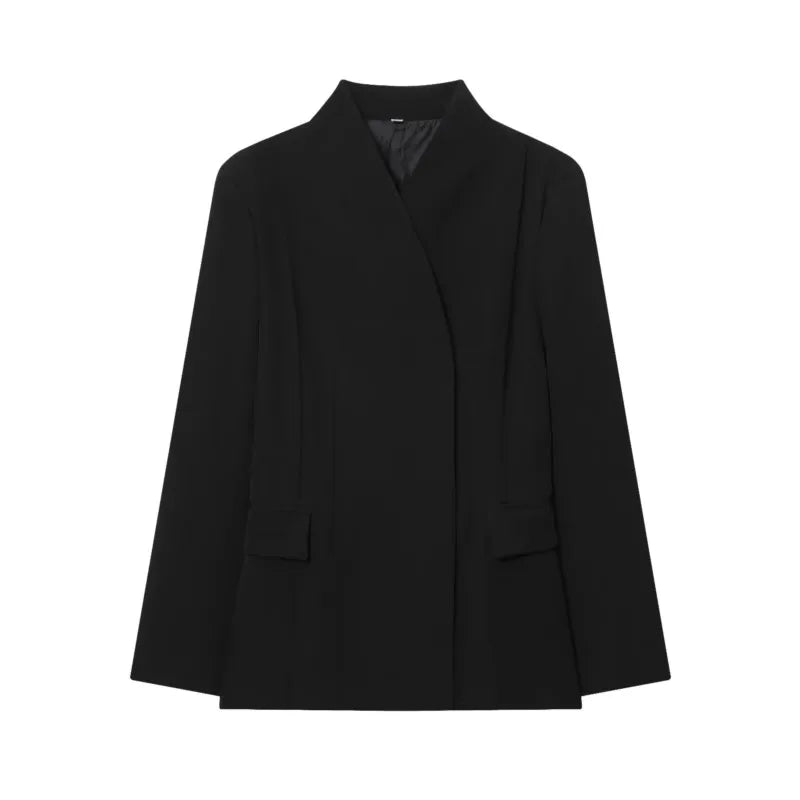 Black Tailored Blazer Dress for Women Elegant Minimalist