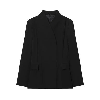 Black Tailored Blazer Dress for Women Elegant Minimalist
