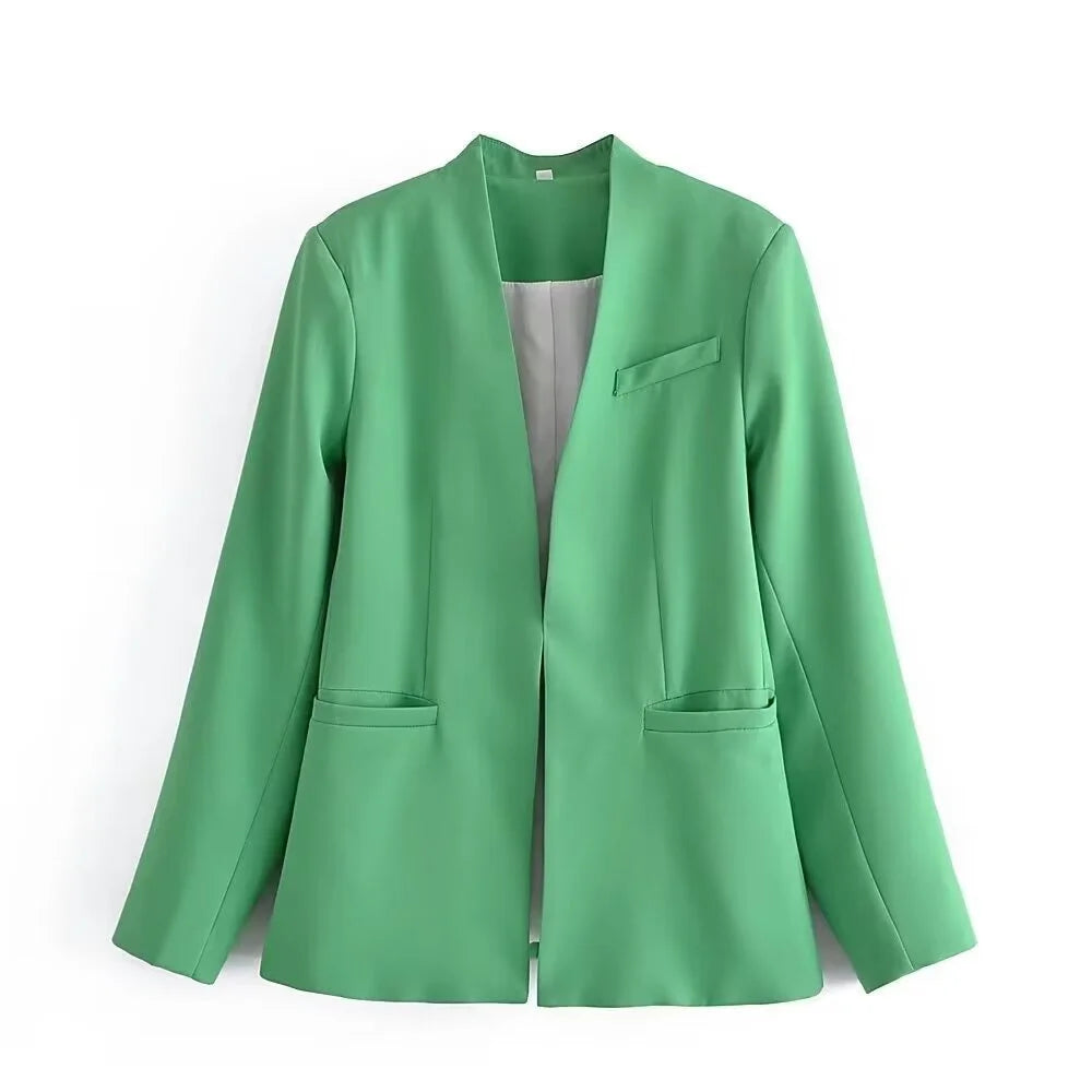 Women's Formal Suit: Blazer and Tailored Trousers with Belt