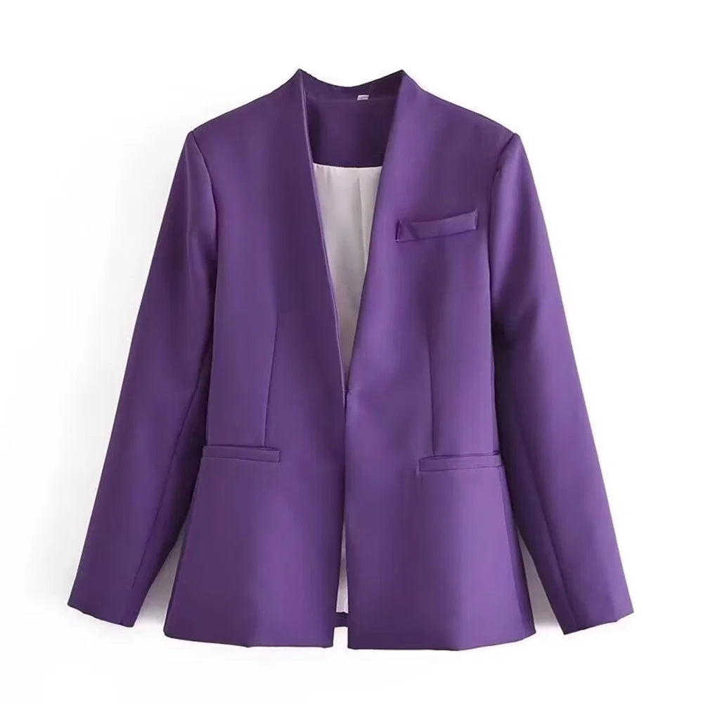 Women's Formal Suit: Blazer and Tailored Trousers with Belt