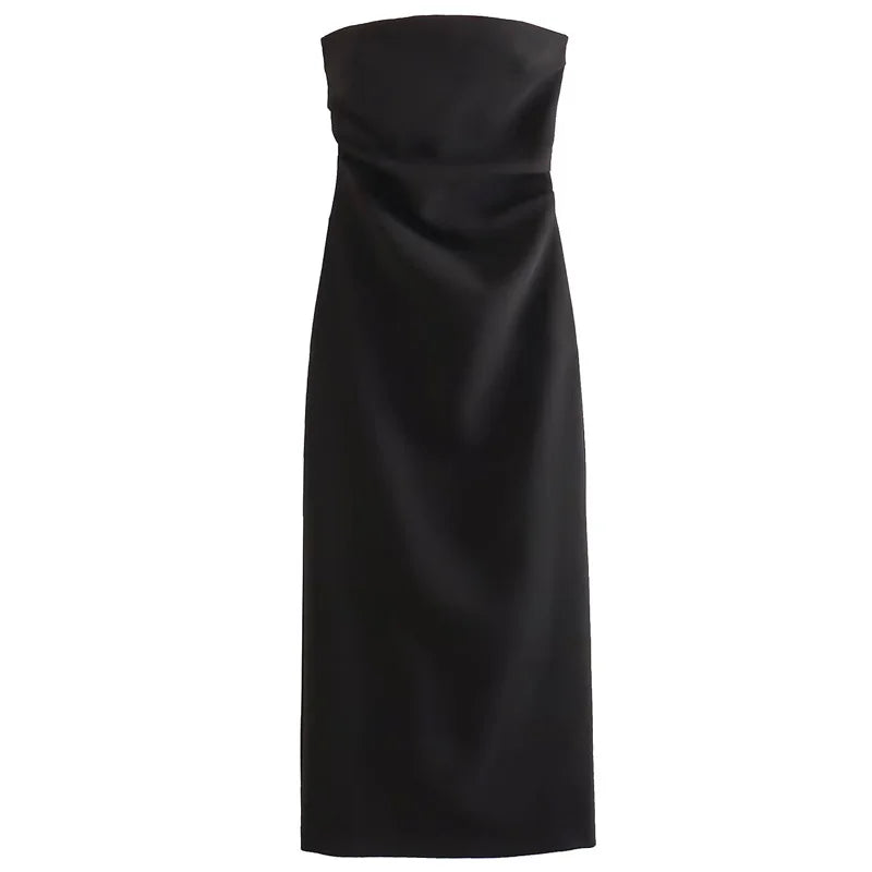 Elegant Minimalist Strapless Long Dress