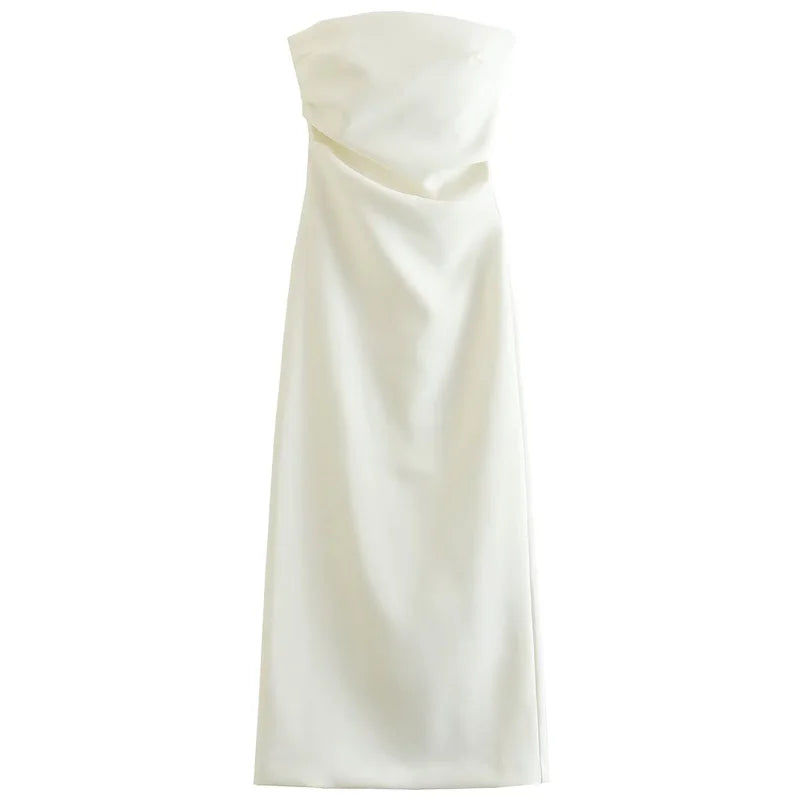 Elegant Minimalist Strapless Long Dress