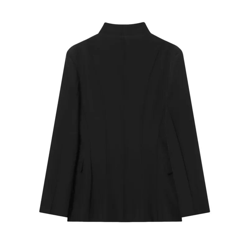 Black Tailored Blazer Dress for Women Elegant Minimalist