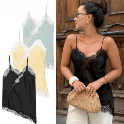 strap blouse with lace