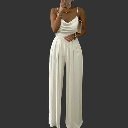 Elegant Women's Jumpsuit Off White Black