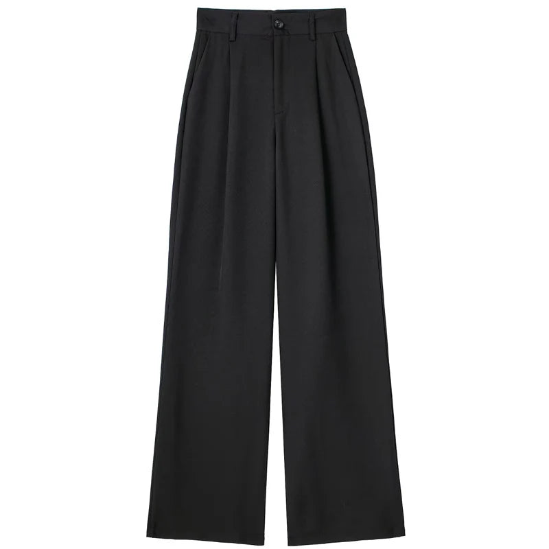 Women's Straight Leg Tailored Trousers, Elegant, Comfortable, Neutral Colors