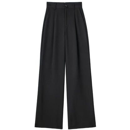 Women's Straight Leg Tailored Trousers, Elegant, Comfortable, Neutral Colors