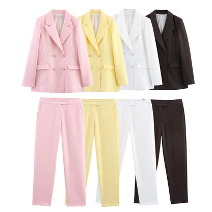 Women's Formal Suit: Blazer and Tailored Trousers - Elegant Look for Work, Events, and Office Wear