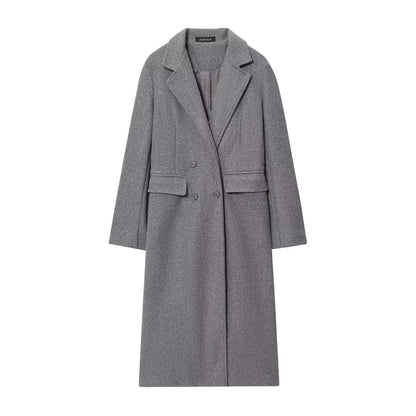 Women's Long Tailored Coat, Wine Color, Elegant Winter Overcoat