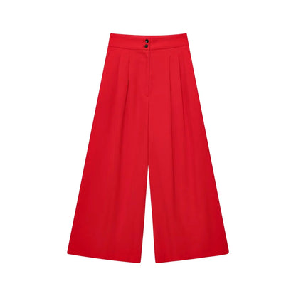 Women's Fashion pants and blouse set, consisting of a sleeveless blouse with a V-neck and tie detail, ideal for spring/summer.